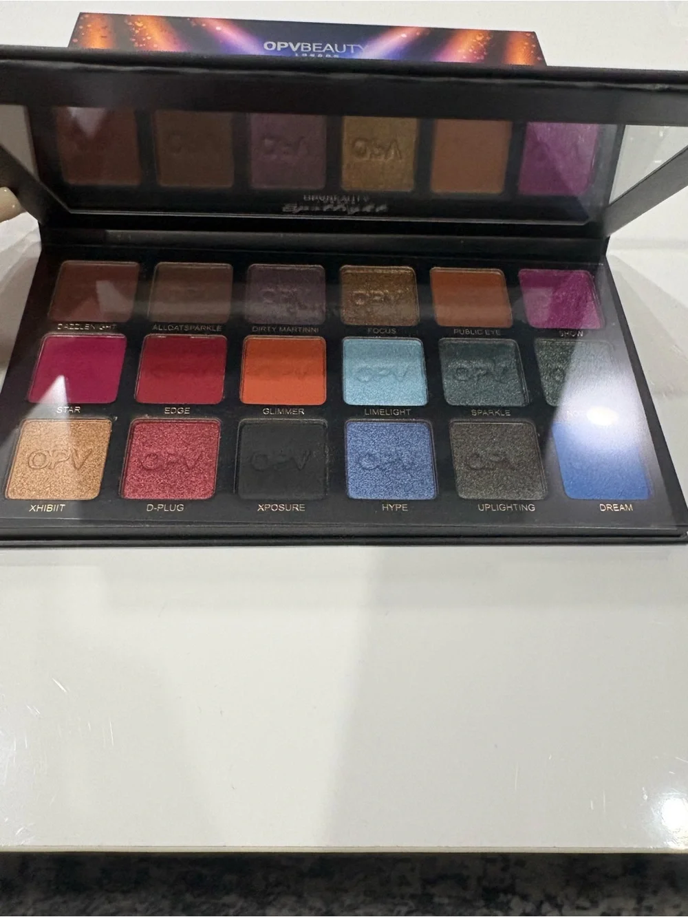 OPV Beauty Spotlight Eyeshadow Palette — Purple & Gold Shades